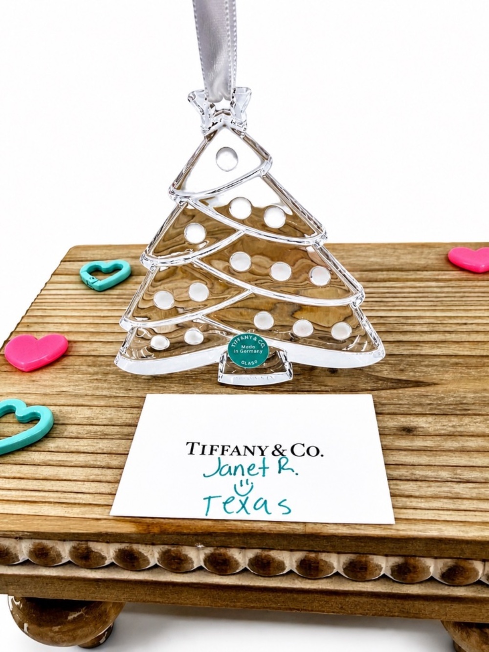 Tiffany & Co Crystal Glass Christmas Tree Ornament